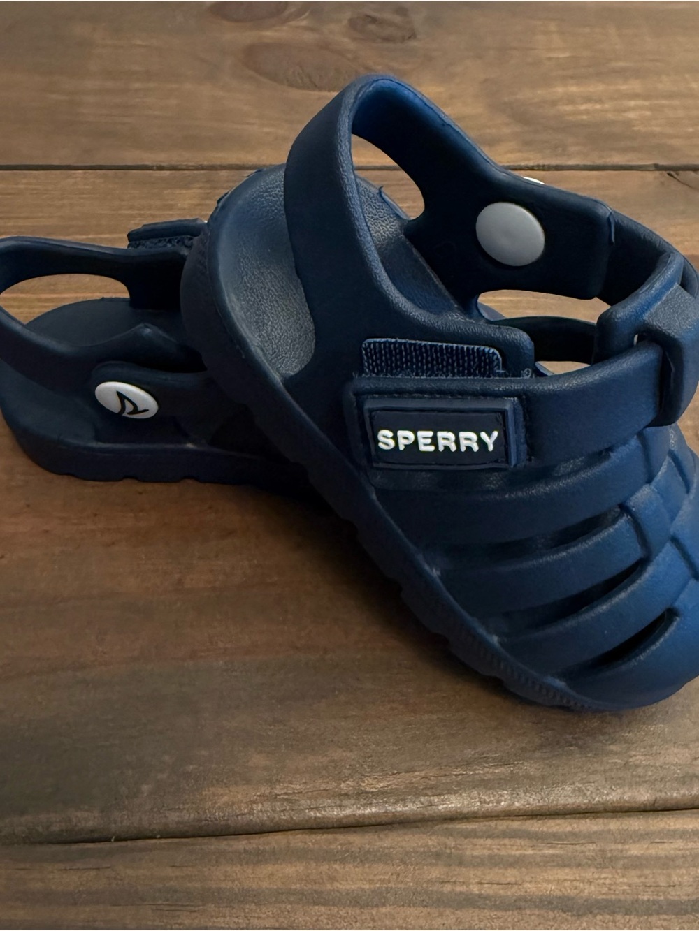 Sperry Kids Navy Sandal Clogs with Back Strap